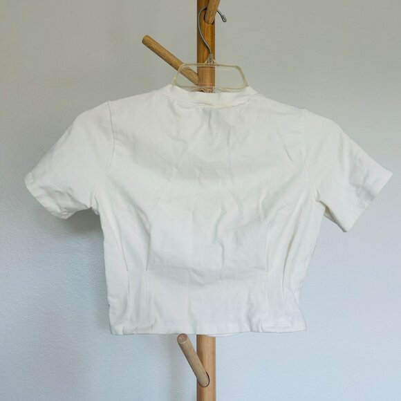 Lulus White Cropped Short Sleeve Tee - Picture 4 of 5